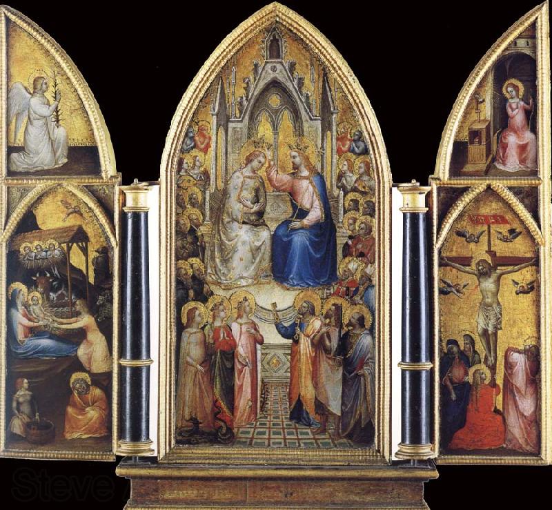 GIUSTO de  Menabuoi The Coronation of the Virgin among saints and Angels Norge oil painting art